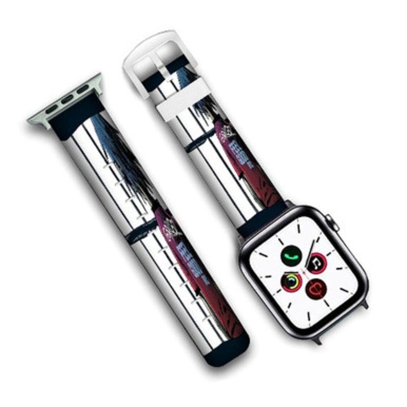 Pastele Gorillaz Feel Good Custom New Personalized Apple Watch Band Genuine Leather Watch Band Replacement 38mm 40mm 42mm 44mm