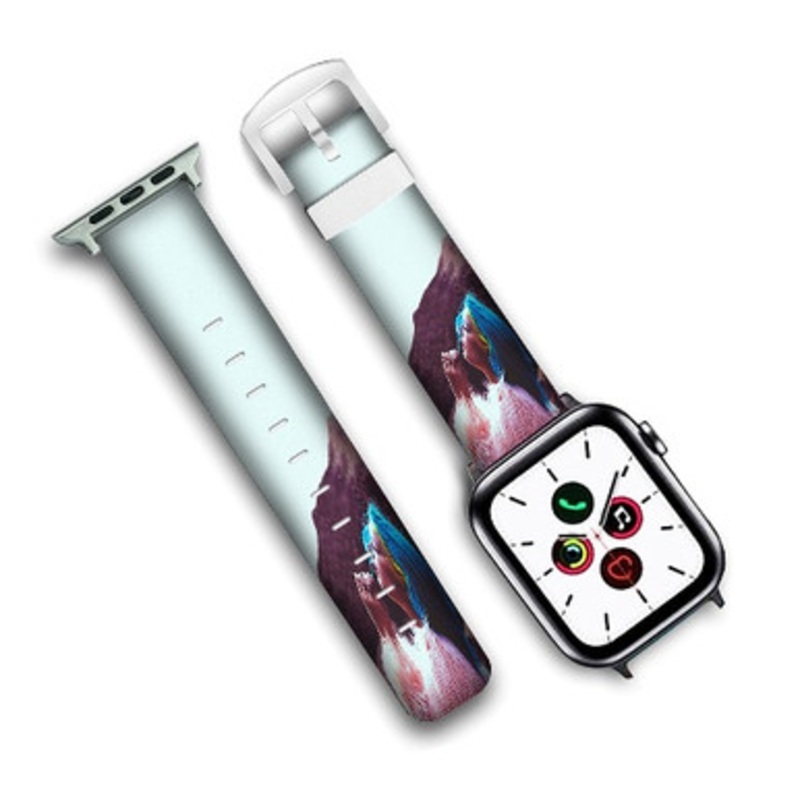 Pastele Halsey Badlands Custom Personalized Apple Watch Band Genuine Leather Watch Band Replacement 38mm 40mm 42mm 44mm