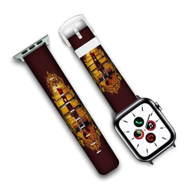 Pastele Kanye West The College Dropout Custom Personalized Apple Watch Band Genuine Leather Watch Band Replacement 38mm 40mm 42mm 44mm