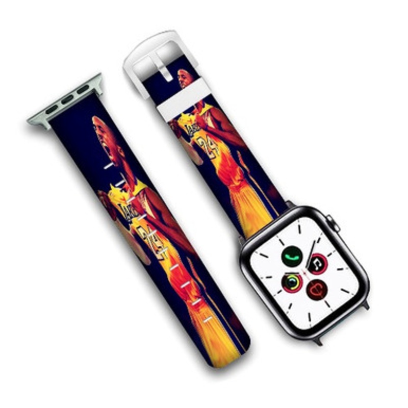 Pastele Kobe Bryant Custom Personalized Apple Watch Band Genuine Leather Watch Band Replacement 38mm 40mm 42mm 44mm