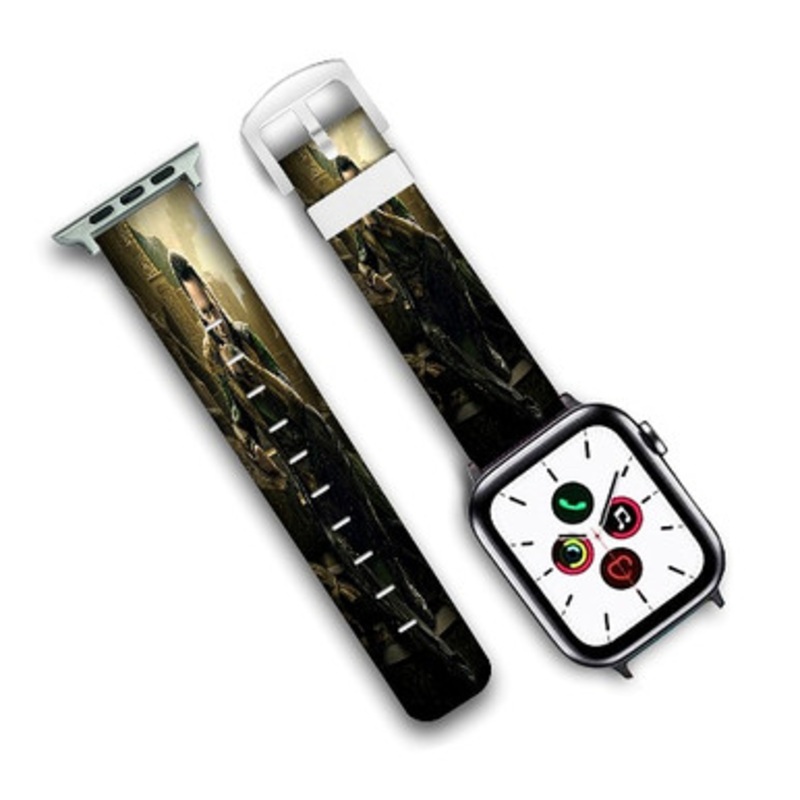 Pastele Loki Laufeyson The Avengers Custom Personalized Apple Watch Band Genuine Leather Watch Band Replacement 38mm 40mm 42mm 44mm
