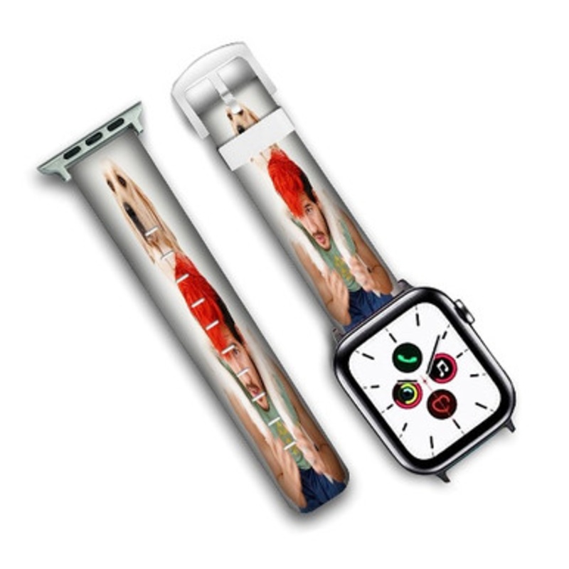 Pastele Markiplier Art New Custom New Personalized Apple Watch Band Genuine Leather Watch Band Replacement 38mm 40mm 42mm 44mm