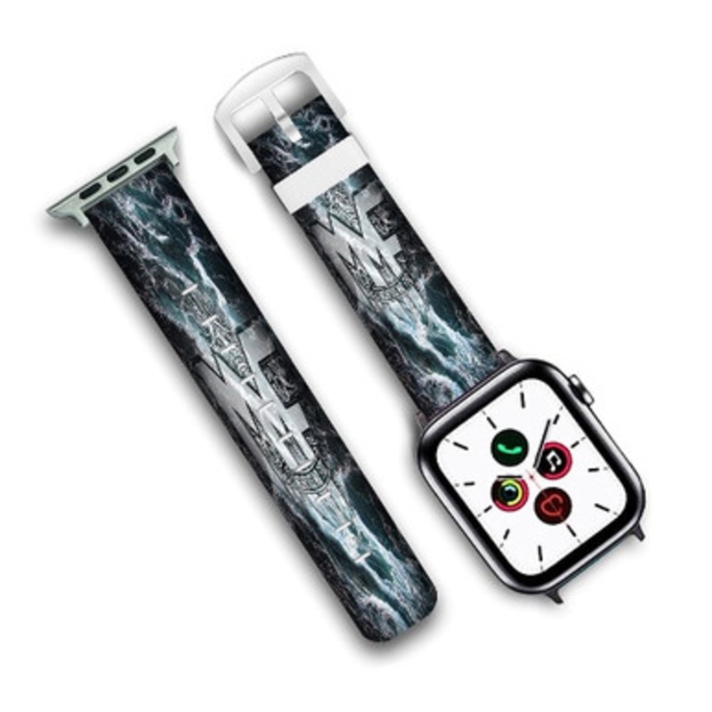 Pastele Memphis May Fire Custom Personalized Apple Watch Band Genuine Leather Watch Band Replacement 38mm 40mm 42mm 44mm