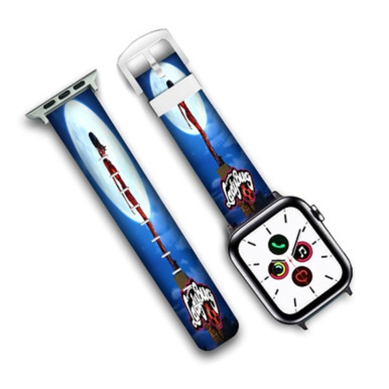 Pastele Miraculous Tales of Ladybug Cat Noir Custom New Personalized Apple Watch Band Genuine Leather Watch Band Replacement 38mm 40mm 42mm 44mm