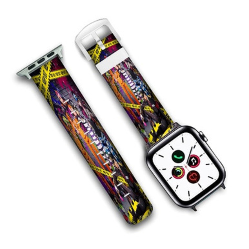 Pastele Nanbaka Anime Custom Personalized Apple Watch Band Genuine Leather Watch Band Replacement 38mm 40mm 42mm 44mm