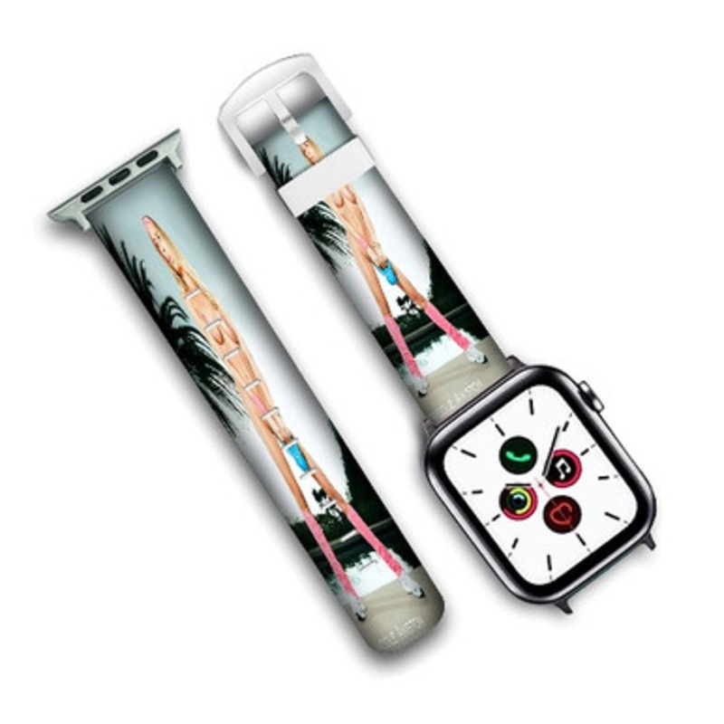 Pastele Nicole Aniston 2 Custom Personalized Apple Watch Band Genuine Leather Watch Band Replacement 38mm 40mm 42mm 44mm