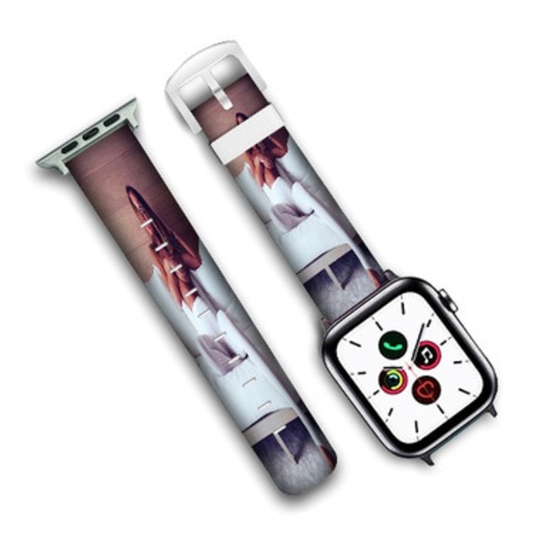 Pastele Niykee Heaton Custom Personalized Apple Watch Band Genuine Leather Watch Band Replacement 38mm 40mm 42mm 44mm