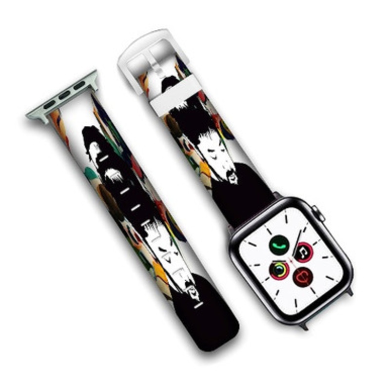 Pastele Nujabes Japanese Rapper Custom New Personalized Apple Watch Band Genuine Leather Watch Band Replacement 38mm 40mm 42mm 44mm