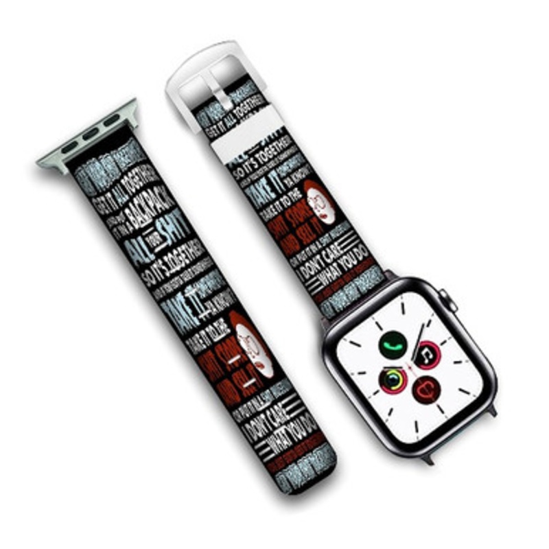 Pastele Rick and Morty Get Your Shit Together Custom Personalized Apple Watch Band Genuine Leather Watch Band Replacement 38mm 40mm 42mm 44mm