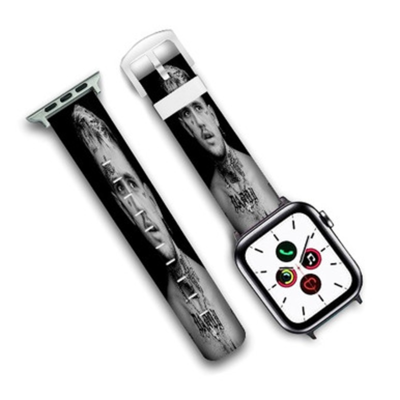 Pastele RIP Lil Peep Custom New Personalized Apple Watch Band Genuine Leather Watch Band Replacement 38mm 40mm 42mm 44mm
