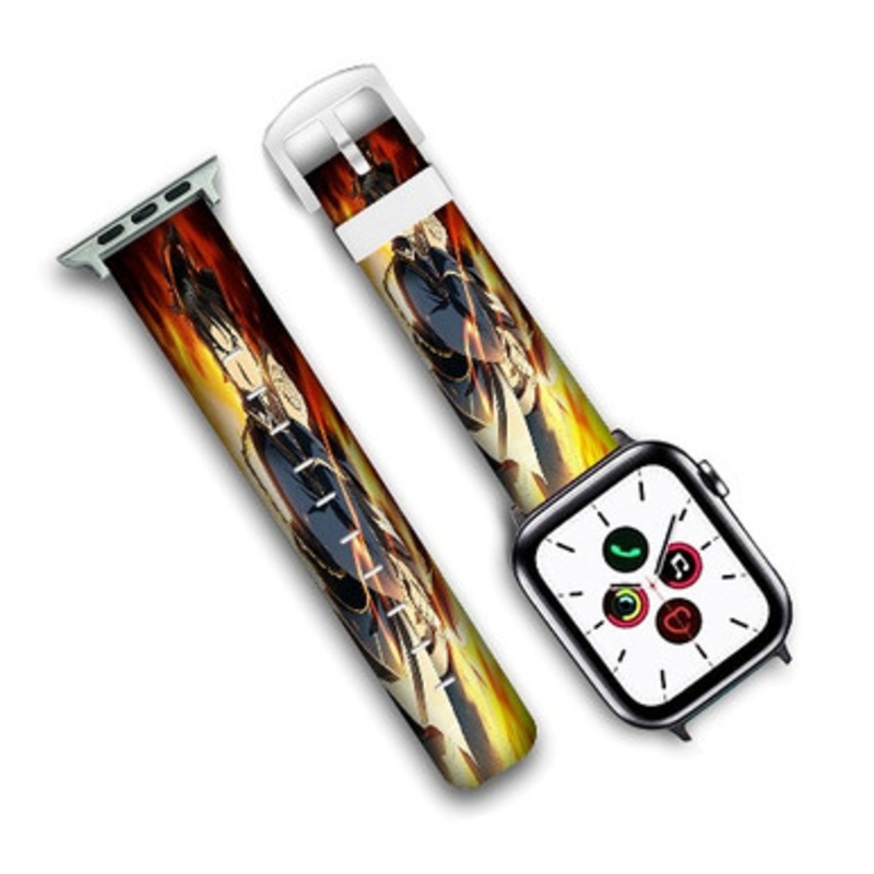 Pastele Roy Mustang Fullmetal Alchemist Brotherhood Custom Personalized Apple Watch Band Genuine Leather Watch Band Replacement 38mm 40mm 42mm 44mm
