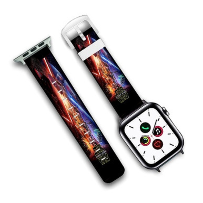 Pastele Star Wars Deadpool Awakens Custom Personalized Apple Watch Band Genuine Leather Watch Band Replacement 38mm 40mm 42mm 44mm