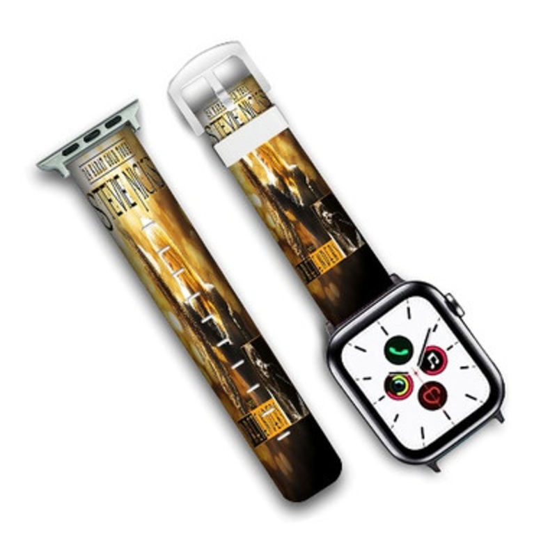 Pastele Stevie Nicks With Pretenders 24 Karat Gold Tour Custom Personalized Apple Watch Band Genuine Leather Watch Band Replacement 38mm 40mm 42mm 44mm
