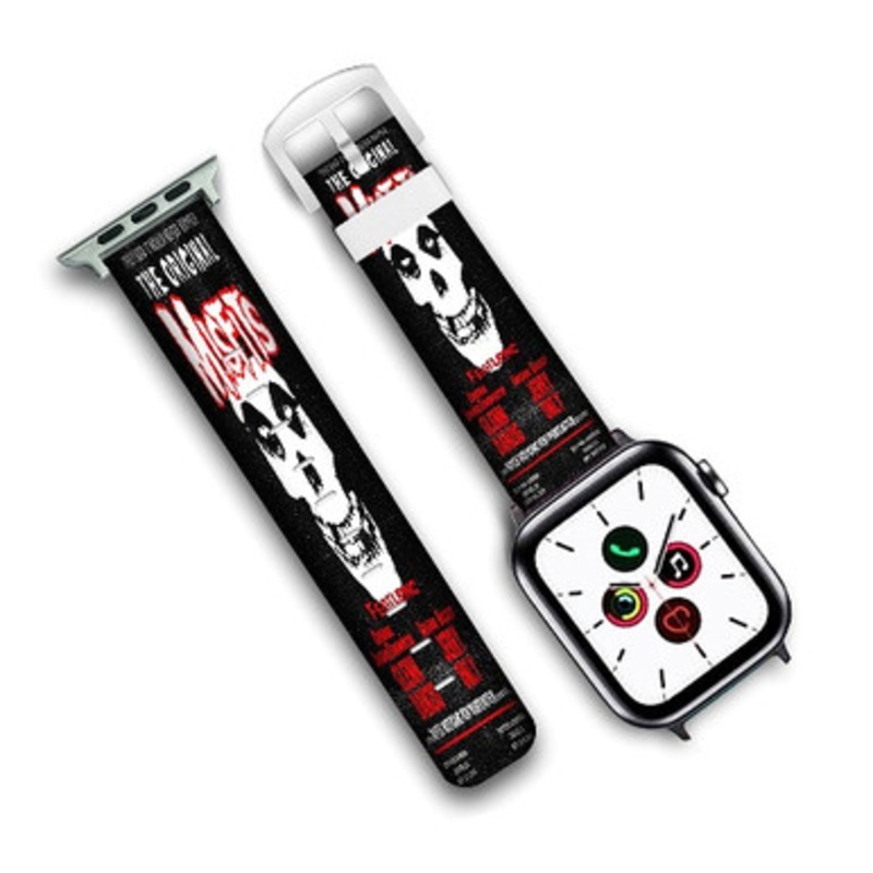 Pastele THe Original Misfits Riot Fest Poster Wall Decor Custom Personalized Apple Watch Band Genuine Leather Watch Band Replacement 38mm 40mm 42mm 44mm