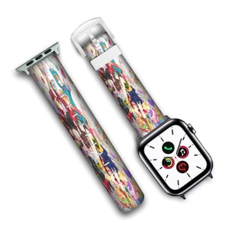 Pastele Urahara Custom Personalized Apple Watch Band Genuine Leather Watch Band Replacement 38mm 40mm 42mm 44mm