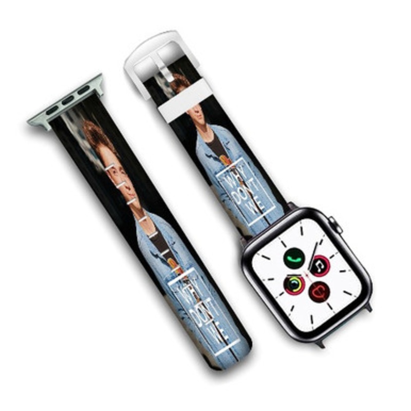 Pastele Why Don t We Daniel Seavey Custom Personalized Apple Watch Band Genuine Leather Watch Band Replacement 38mm 40mm 42mm 44mm