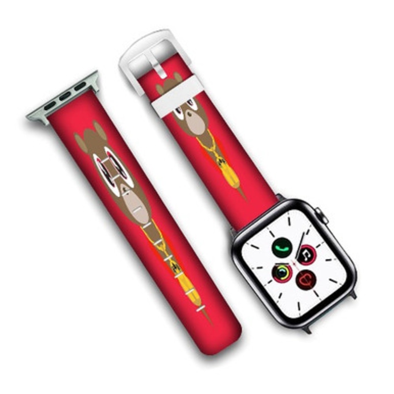 Pastele Yeezy Bear Kanye West Custom Personalized Apple Watch Band Genuine Leather Watch Band Replacement 38mm 40mm 42mm 44mm