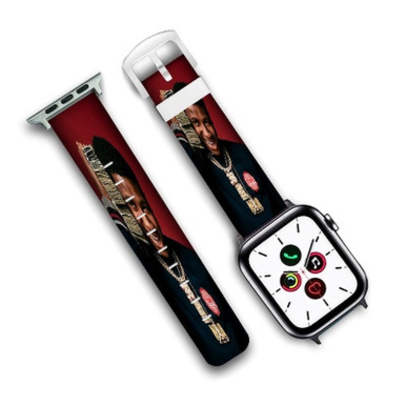 Pastele Young Boy Never Broke Again Custom New Personalized Apple Watch Band Genuine Leather Watch Band Replacement 38mm 40mm 42mm 44mm