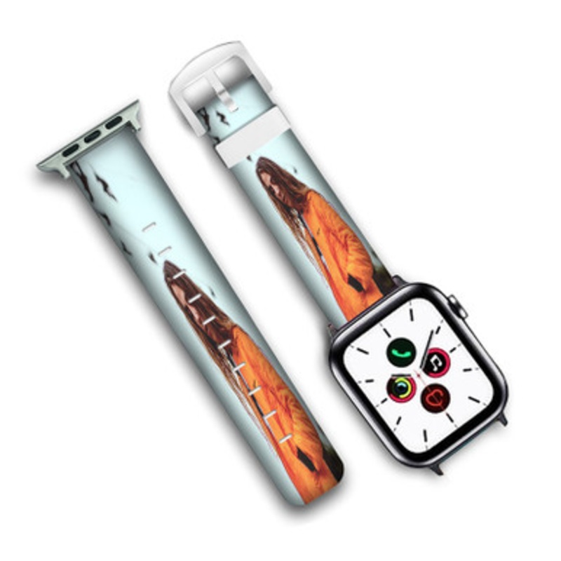 Pastele Yung Pinch Custom Personalized Apple Watch Band Genuine Leather Watch Band Replacement 38mm 40mm 42mm 44mm