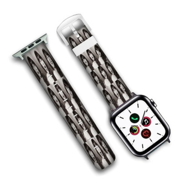 Pastele Zooey Deschannel Custom Personalized Apple Watch Band Genuine Leather Watch Band Replacement 38mm 40mm 42mm 44mm