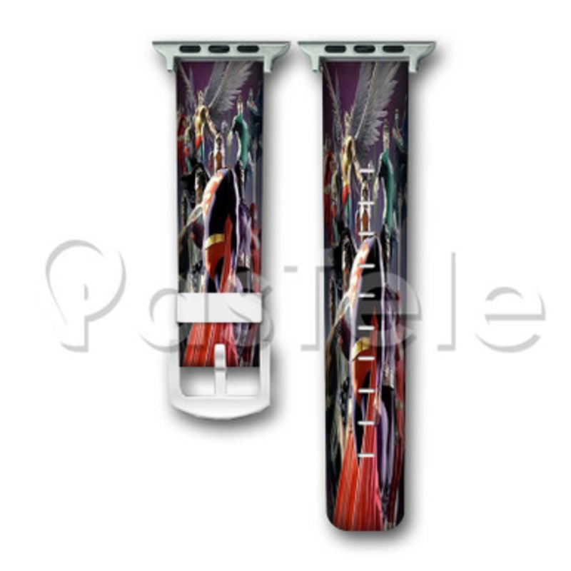 Justice League of Superhero Custom Personalized Apple Watch Band 38mm 40mm 42mm 44mm Leather PU