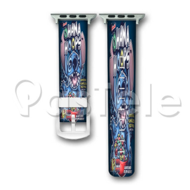 Ohana Means Family Disney Stitch Custom Personalized Apple Watch Band 38mm 40mm 42mm 44mm Leather PU