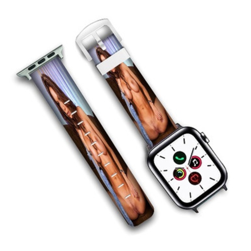 Pastele Crissy Moran Custom New Personalized Apple Watch Band Genuine Leather Watch Band Replacement 38mm 40mm 42mm 44mm