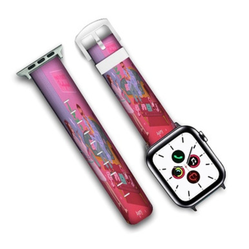 Pastele Dear Annie Rejjie Snow Custom Personalized Apple Watch Band Genuine Leather Watch Band Replacement 38mm 40mm 42mm 44mm