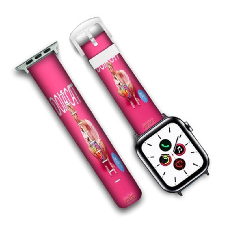 Pastele Doja Cat Roll With Us Custom Personalized Apple Watch Band Genuine Leather Watch Band Replacement 38mm 40mm 42mm 44mm