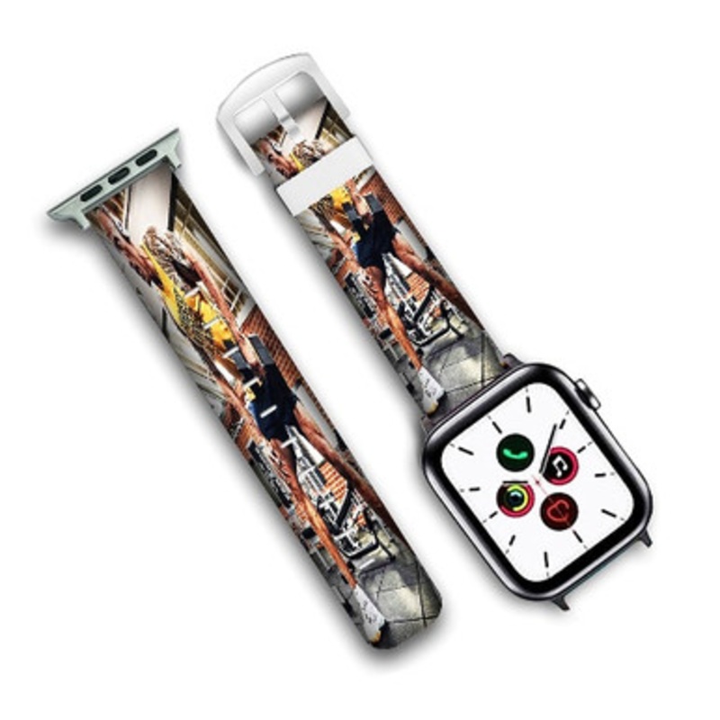 Pastele Dwayne Johnson Custom Personalized Apple Watch Band Genuine Leather Watch Band Replacement 38mm 40mm 42mm 44mm