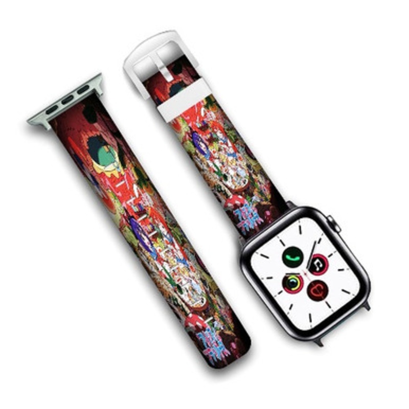 Pastele Flip Flappers Characters Custom Personalized Apple Watch Band Genuine Leather Watch Band Replacement 38mm 40mm 42mm 44mm
