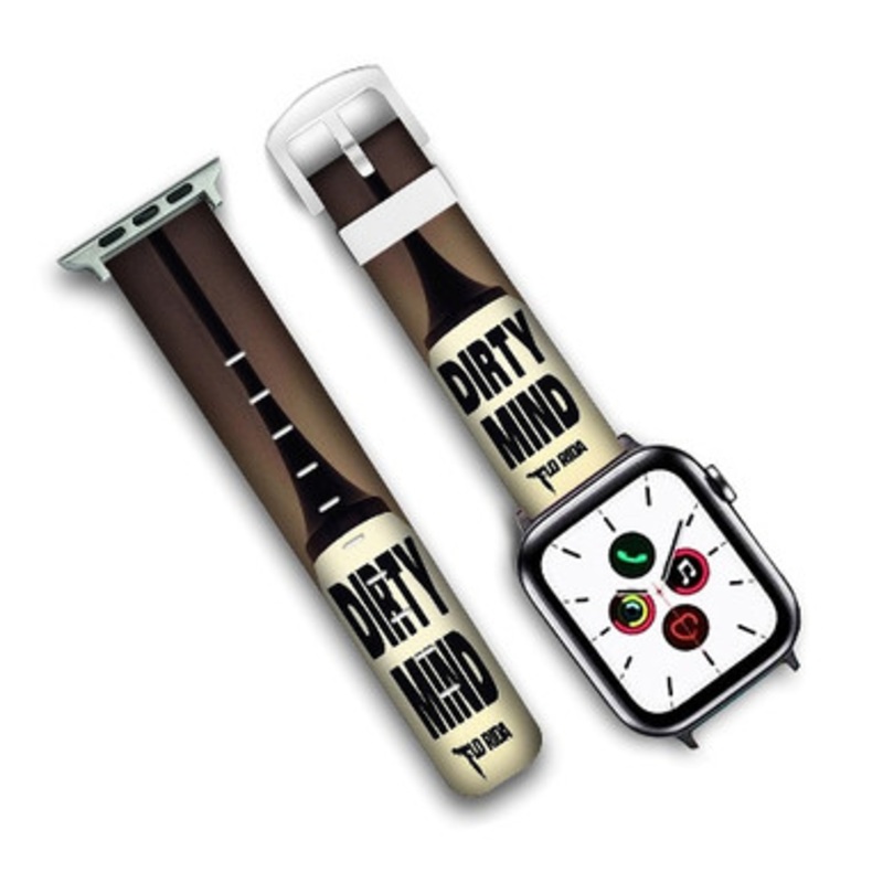 Pastele Flo Rida Dirty Mind Custom Personalized Apple Watch Band Genuine Leather Watch Band Replacement 38mm 40mm 42mm 44mm