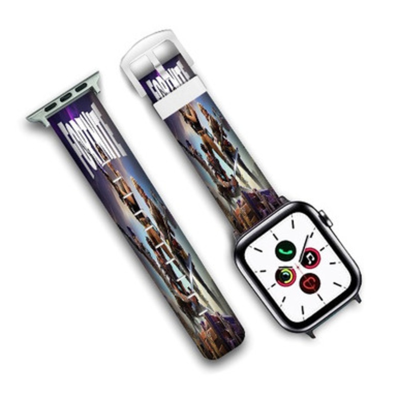 Pastele Fortnite Custom New Personalized Apple Watch Band Genuine Leather Watch Band Replacement 38mm 40mm 42mm 44mm