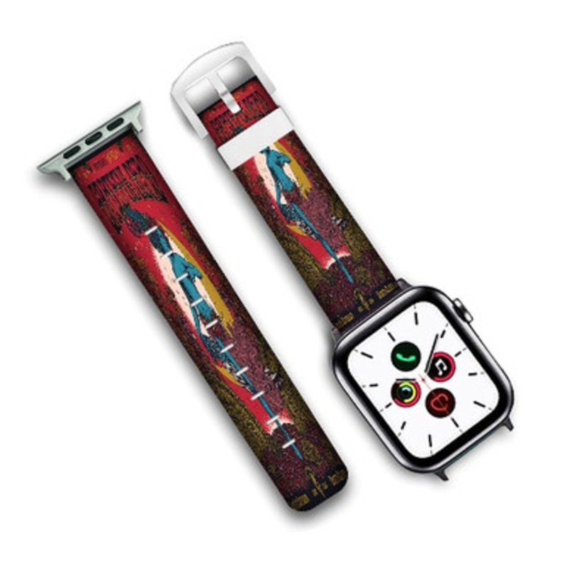 Pastele Grateful Dead Fare Thee Well Custom New Personalized Apple Watch Band Genuine Leather Watch Band Replacement 38mm 40mm 42mm 44mm