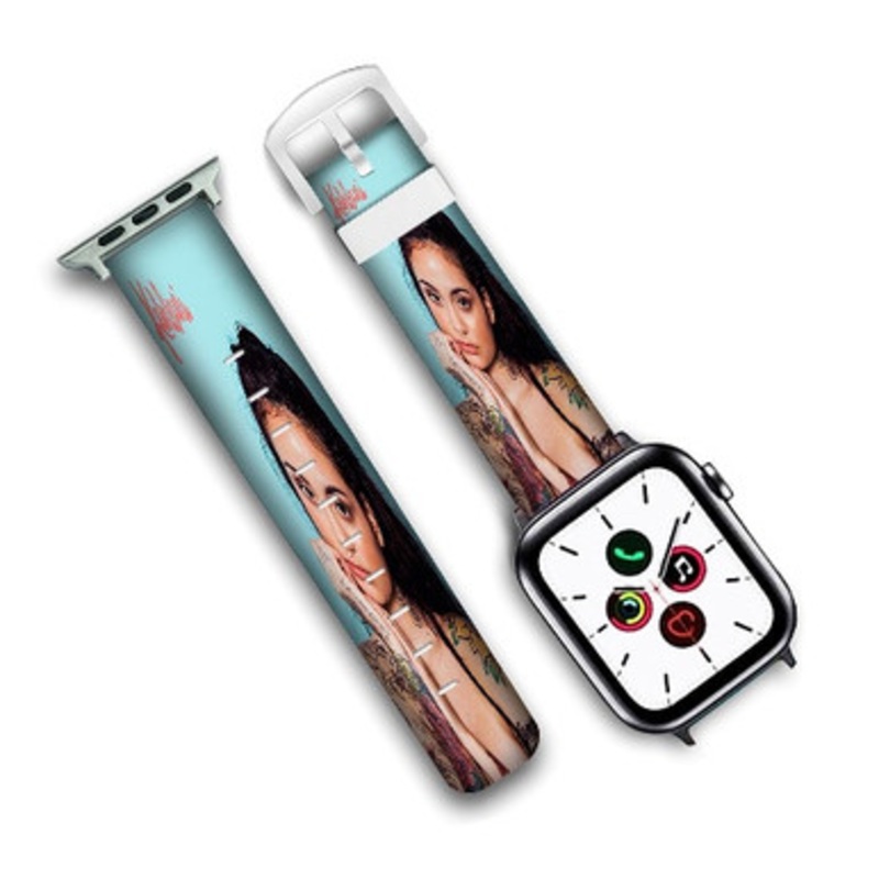 Pastele Kehlani Tsunami Mob Pink Custom Personalized Apple Watch Band Genuine Leather Watch Band Replacement 38mm 40mm 42mm 44mm