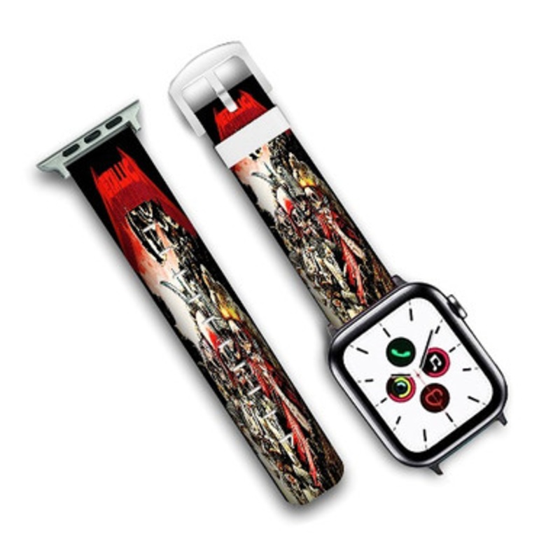 Pastele Metallica Four Horsemen Custom Personalized Apple Watch Band Genuine Leather Watch Band Replacement 38mm 40mm 42mm 44mm