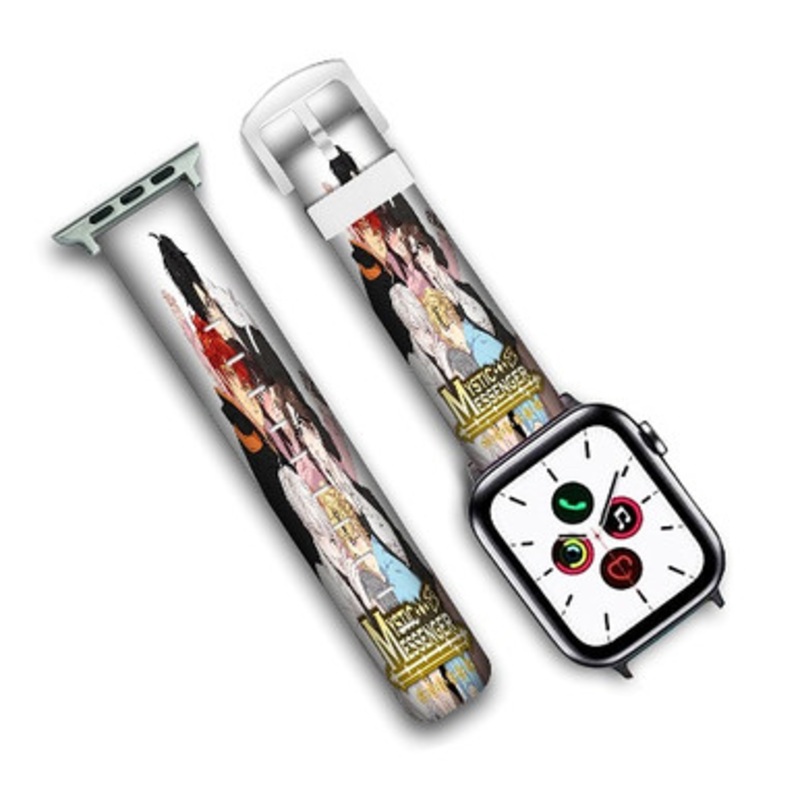 Pastele Mystic Messenger Custom Personalized Apple Watch Band Genuine Leather Watch Band Replacement 38mm 40mm 42mm 44mm