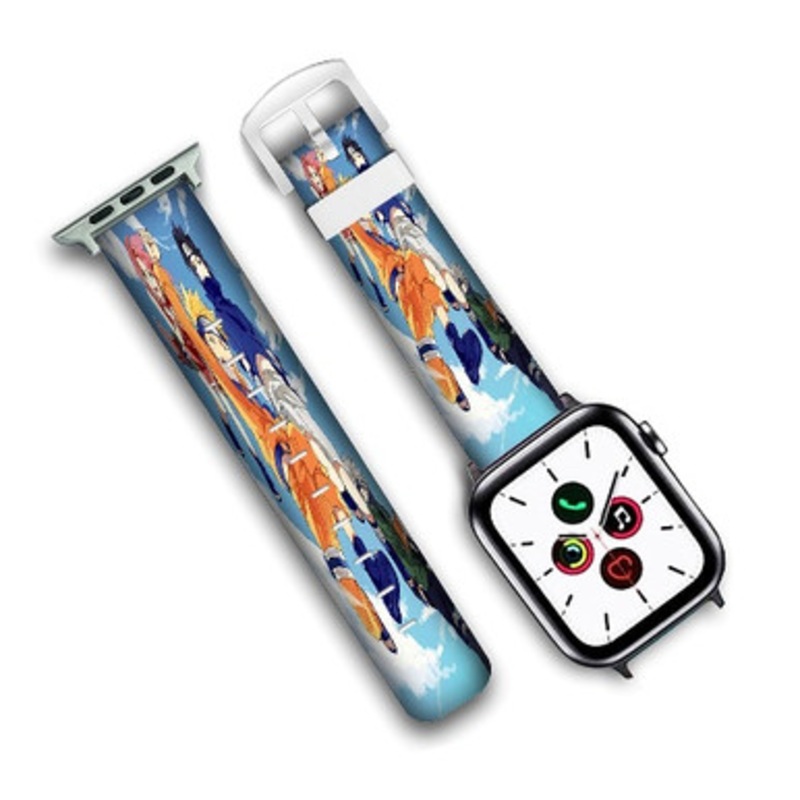 Pastele Naruto Team 7 Custom Personalized Apple Watch Band Genuine Leather Watch Band Replacement 38mm 40mm 42mm 44mm