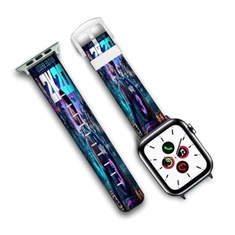 Pastele NBA 2 K20 Legend Edition Custom Personalized Apple Watch Band Genuine Leather Watch Band Replacement 38mm 40mm 42mm 44mm