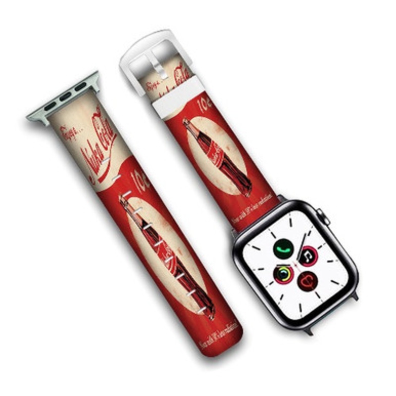 Pastele Nuka Cola Custom Personalized Apple Watch Band Genuine Leather Watch Band Replacement 38mm 40mm 42mm 44mm