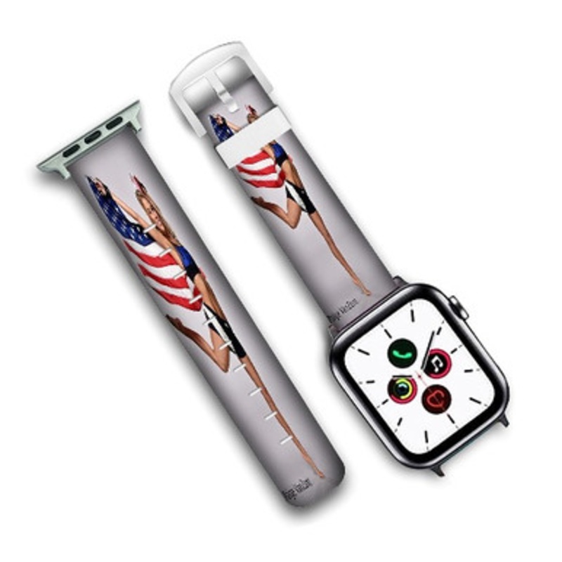 Pastele Paige Van Zant UFC Custom Personalized Apple Watch Band Genuine Leather Watch Band Replacement 38mm 40mm 42mm 44mm