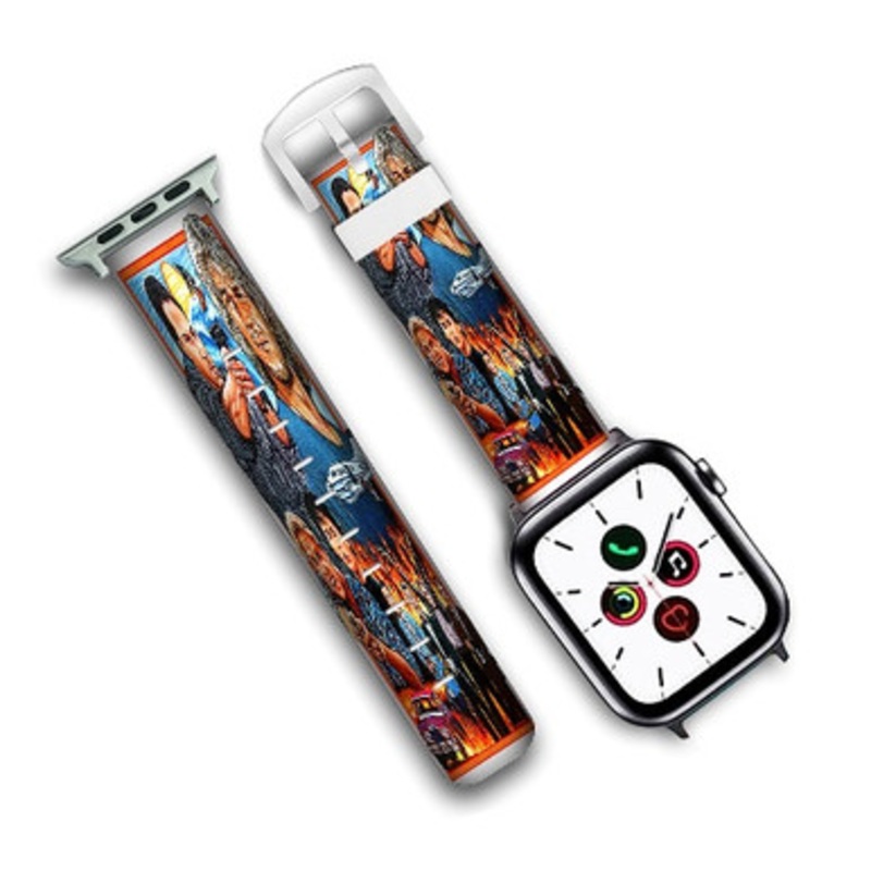 Pastele Point Break Custom Personalized Apple Watch Band Genuine Leather Watch Band Replacement 38mm 40mm 42mm 44mm