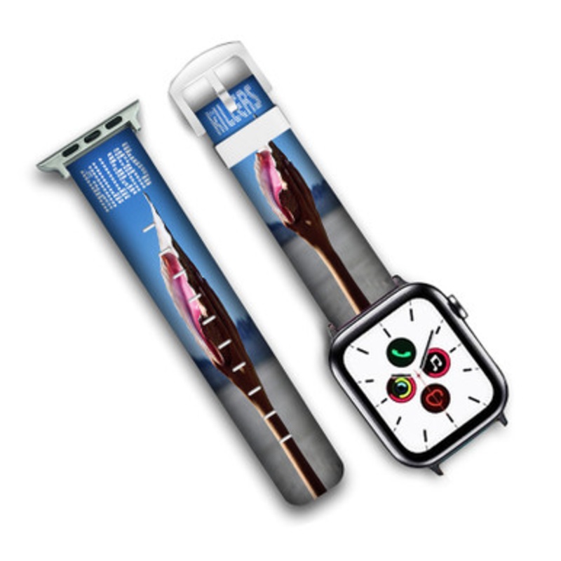 Pastele The Killers Art Custom Personalized Apple Watch Band Genuine Leather Watch Band Replacement 38mm 40mm 42mm 44mm