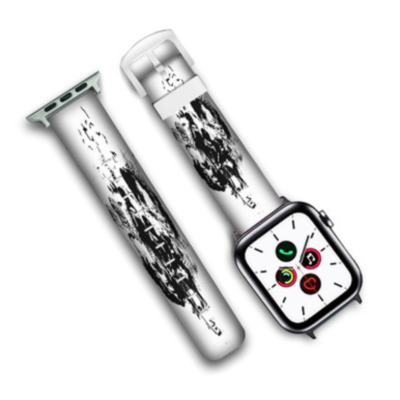 Pastele WYA Wifisfuneral Feat Ugly God Custom Personalized Apple Watch Band Genuine Leather Watch Band Replacement 38mm 40mm 42mm 44mm