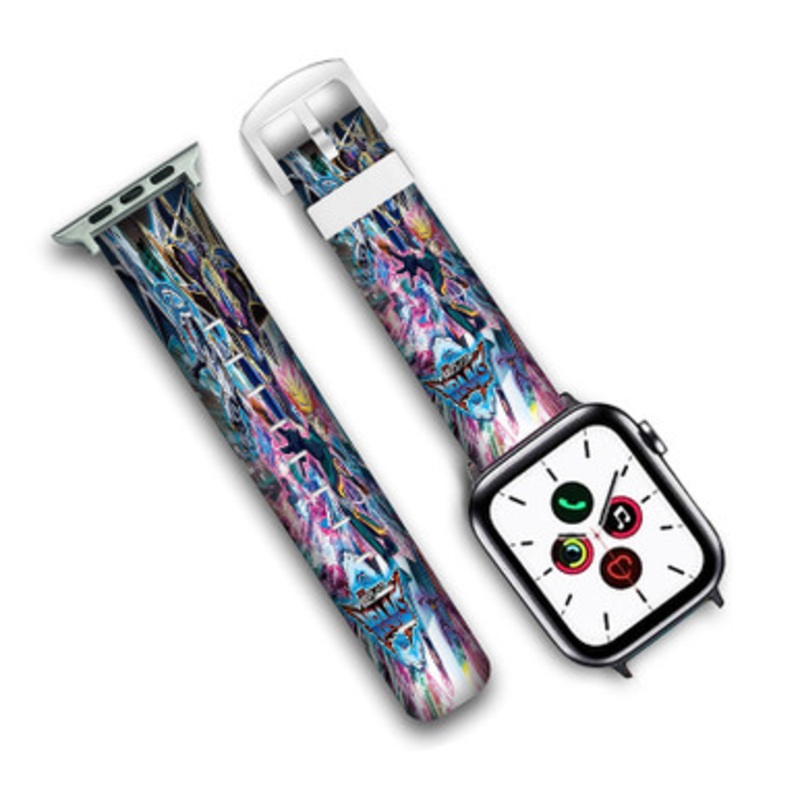 Pastele Yu Gi Oh VRAINS Custom Personalized Apple Watch Band Genuine Leather Watch Band Replacement 38mm 40mm 42mm 44mm