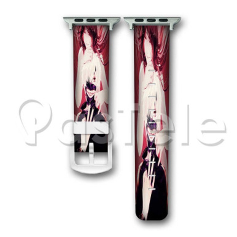 Tokyo Ghoul Rize and Kaneki Ken Custom Personalized Apple Watch Band 38mm 40mm 42mm 44mm Leather PU