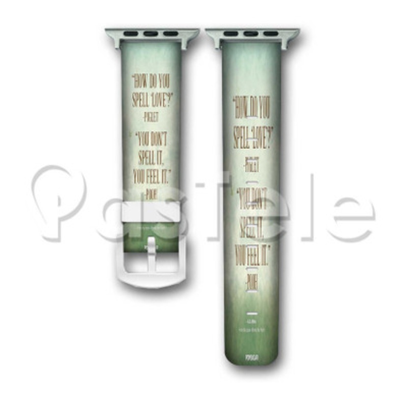 Winnie The Pooh QUotes Custom Personalized Apple Watch Band 38mm 40mm 42mm 44mm Leather PU