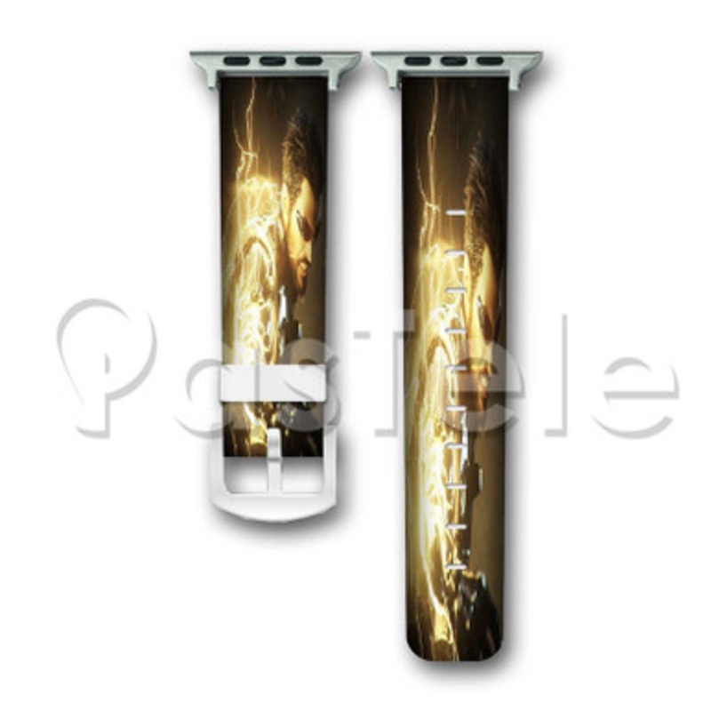 Adam Jensen Deus Ex Mankind Divided Custom Personalized Apple Watch Band 38mm 40mm 42mm 44mm Leather PU