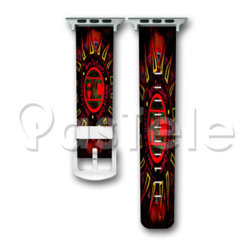 Alice in Chains Custom Personalized Apple Watch Band 38mm 40mm 42mm 44mm Leather PU