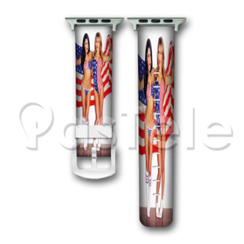 Arianny Celeste and Brittany Palmer Custom Personalized Apple Watch Band 38mm 40mm 42mm 44mm Leather PU